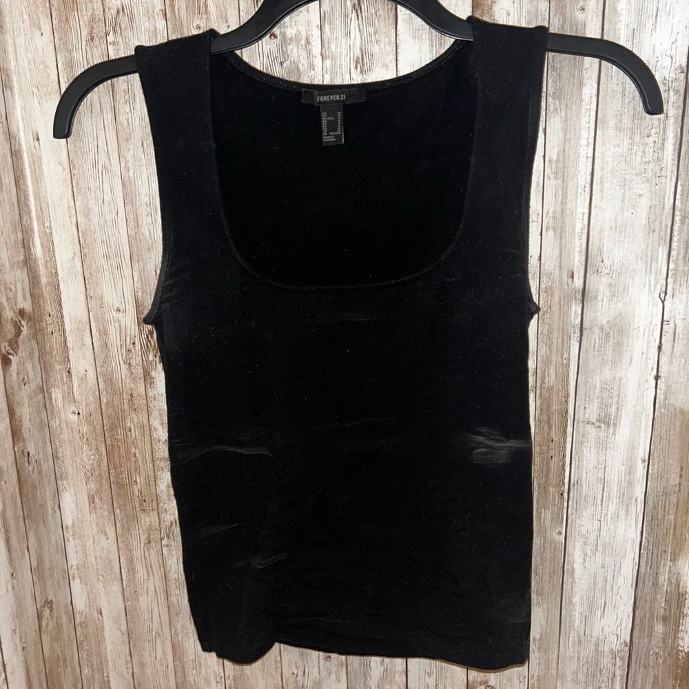 Forever 21 Black Sleeveless Velvet Top